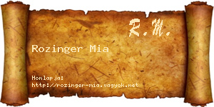 Rozinger Mia névjegykártya
